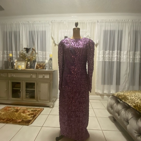 Purple 1970 sequins dress - Picture 2 of 4